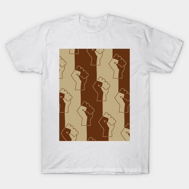 Black Lives Matter Fist pattern T-Shirt by InkLove